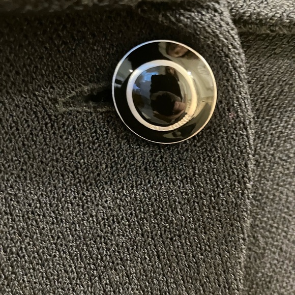 St John Collection One Button Knit Blazer Sweater Black Size 14 - Picture 5 of 13